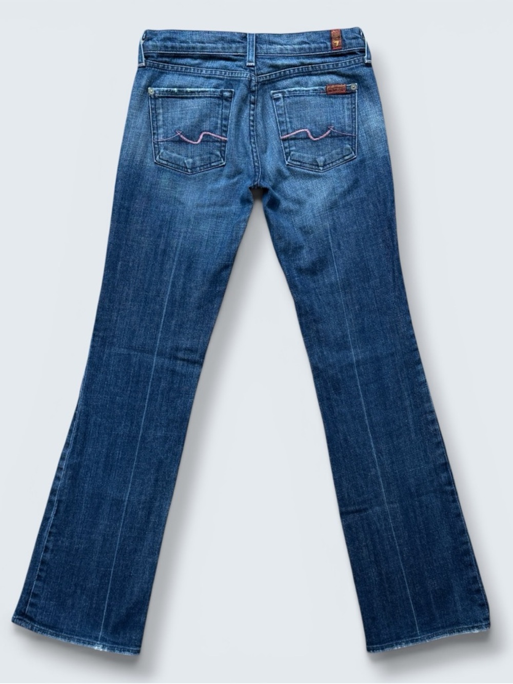 7 For All Mankind Vintage Y2K Low Rise Bootcut Jeans Pink 26 USA Made